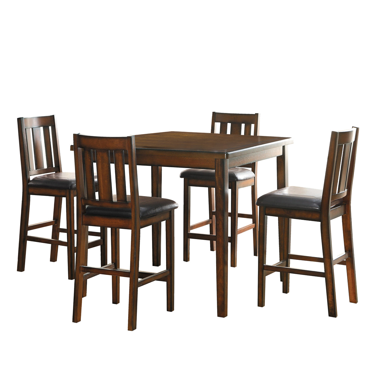 Delmar Burnished Brown 5-Piece Counter Height Set from Homelegance - Luna Furniture