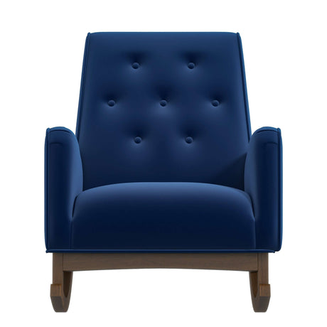 Demetrius Blue Velvet Solid Wood Rocking Chair from Midinmod - Luna Furniture