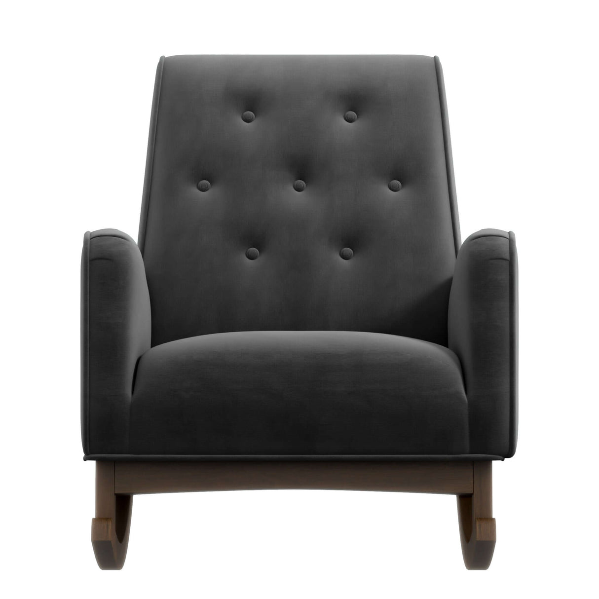 Demetrius Dark Grey Microfiber Solid Wood Rocking Chair from Ashcroft Furniture - Luna Furniture