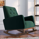 Demetrius Green Velvet Solid Wood Rocking Chair from Midinmod - Luna Furniture