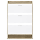 Denia Antique Pine and White 3-Tier Shoe Storage Cabinet from Coaster - Luna Furniture