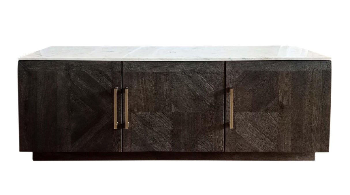 Dennis White and Tobacco Gray 3-Door Marble Top Dining Sideboard Server from Coaster - Luna Furniture