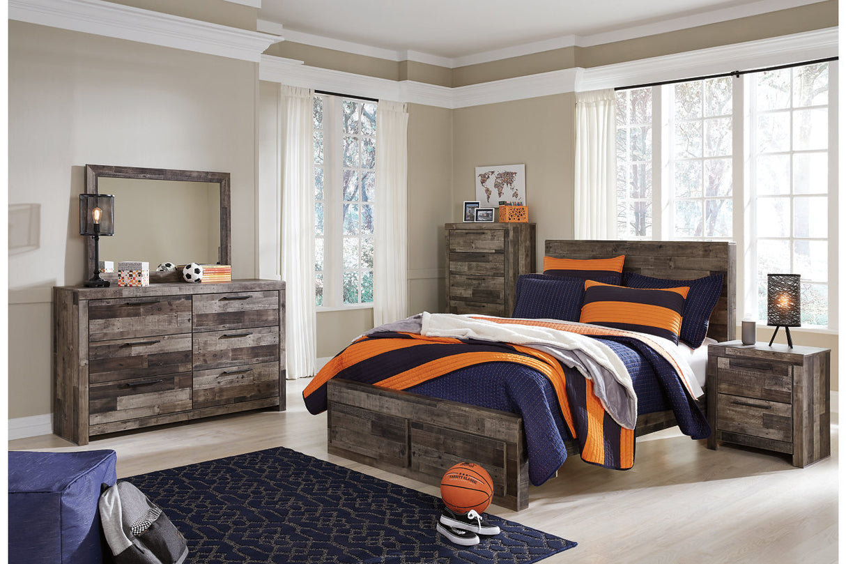 Derekson Multi Gray Full Storage Platform Bed from Ashley - Luna Furniture