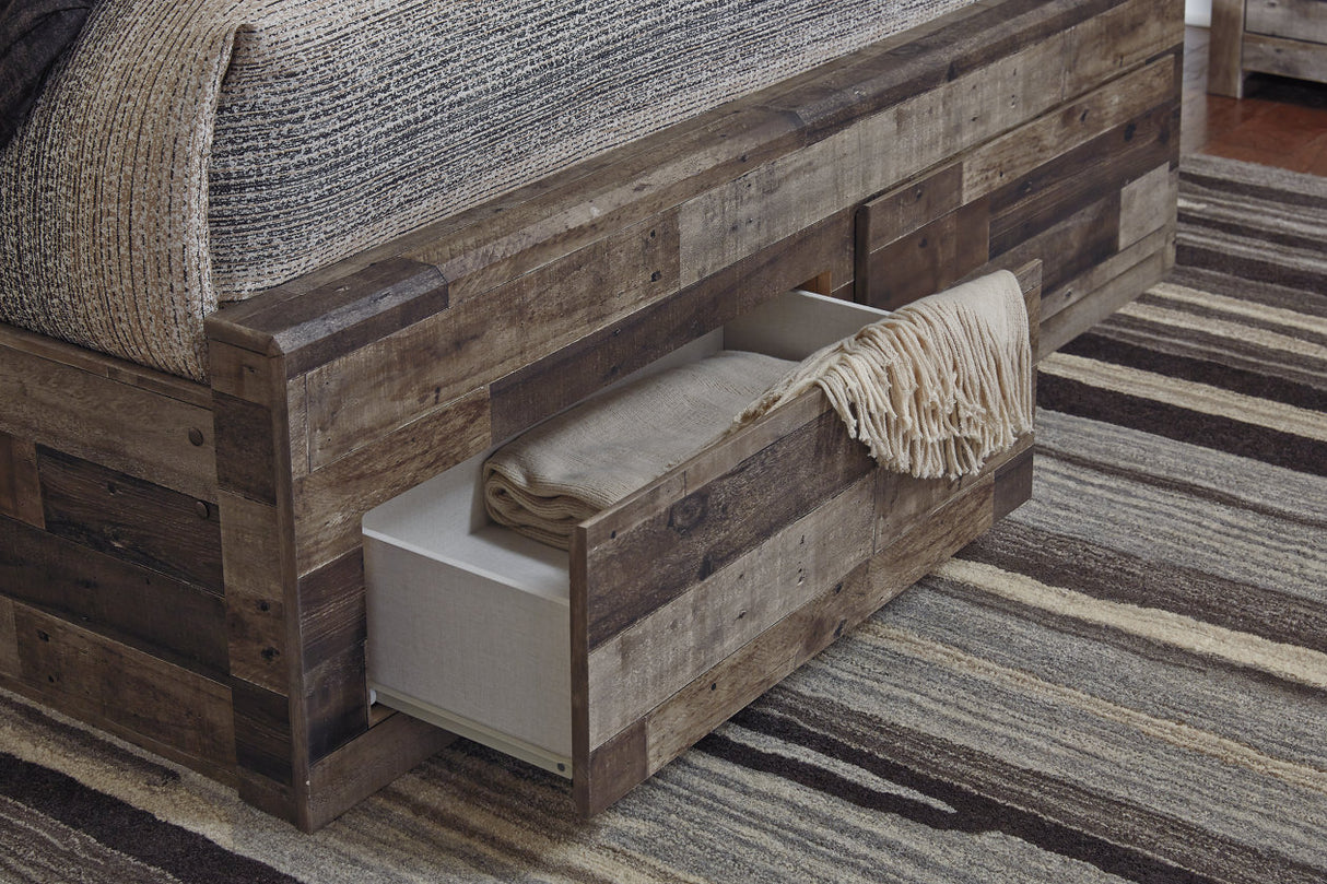 Derekson Multi Gray Full Storage Platform Bed with 6 Drawers from Ashley - Luna Furniture