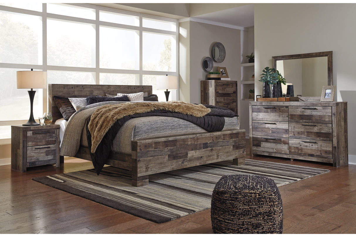 Derekson Multi Gray King Panel Bed from Ashley - Luna Furniture