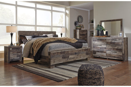 Derekson Multi Gray King Panel Bed from Ashley - Luna Furniture