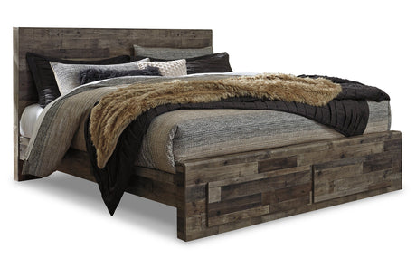 Derekson Multi Gray King Storage Platform Bed from Ashley - Luna Furniture