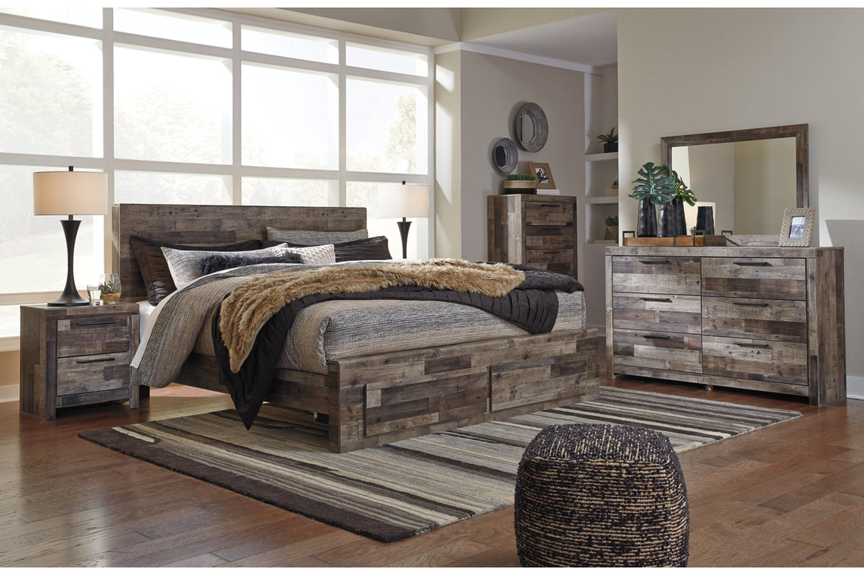 Derekson Multi Gray King Storage Platform Bed from Ashley - Luna Furniture