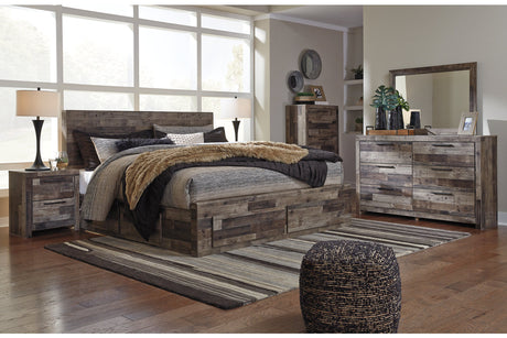 Derekson Multi Gray King Storage Platform Bed with 6 Drawers from Ashley - Luna Furniture