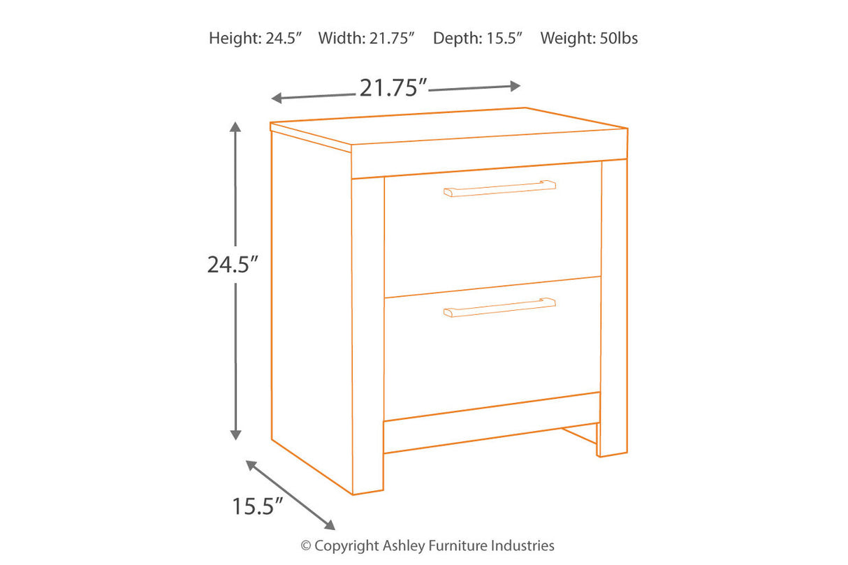 Derekson Multi Gray Nightstand from Ashley - Luna Furniture