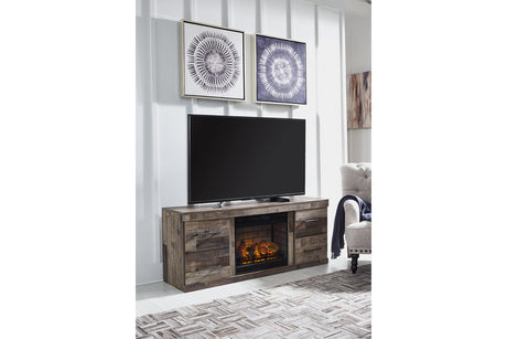 Derekson Multi Gray TV Stand with Electric Fireplace from Ashley - Luna Furniture