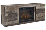 Derekson Multi Gray TV Stand with Electric Fireplace from Ashley - Luna Furniture