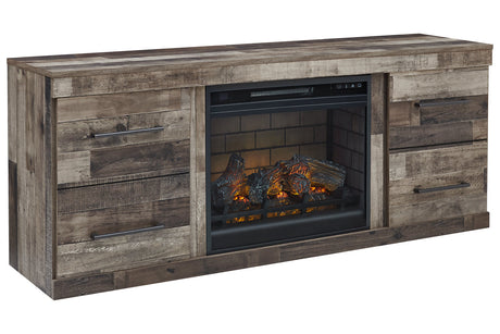 Derekson Multi Gray TV Stand with Electric Fireplace from Ashley - Luna Furniture