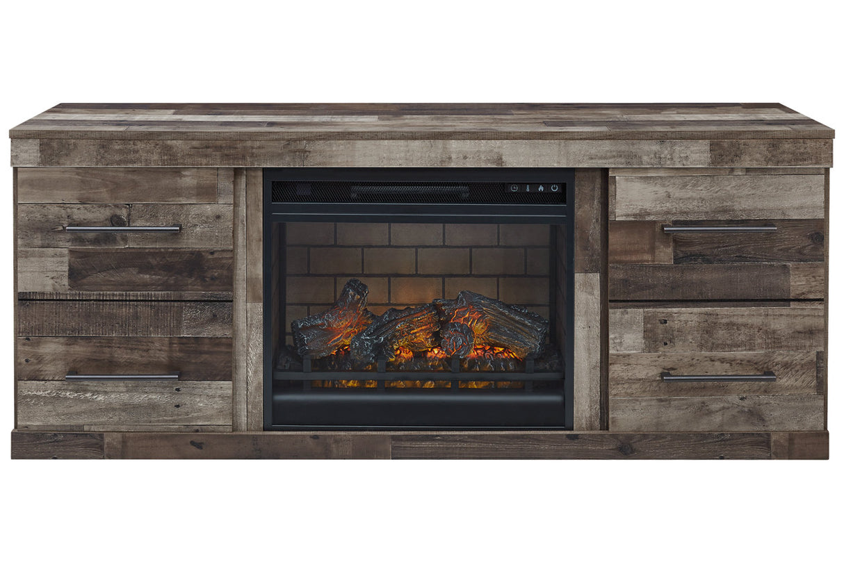 Derekson Multi Gray TV Stand with Electric Fireplace from Ashley - Luna Furniture