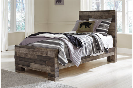 Derekson Multi Gray Twin Panel Bed from Ashley Furniture - Luna Furniture