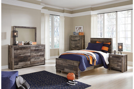 Derekson Multi Gray Twin Panel Bed from Ashley Furniture - Luna Furniture