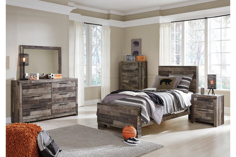 Derekson Multi Gray Twin Panel Bed from Ashley Furniture - Luna Furniture