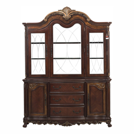 Deryn Park Cherry China Cabinet (Buffet & Hutch) from Homelegance - Luna Furniture