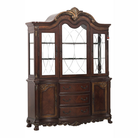 Deryn Park Cherry China Cabinet (Buffet & Hutch) from Homelegance - Luna Furniture