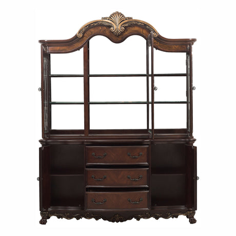 Deryn Park Cherry China Cabinet (Buffet & Hutch) from Homelegance - Luna Furniture