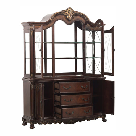 Deryn Park Cherry China Cabinet (Buffet & Hutch) from Homelegance - Luna Furniture