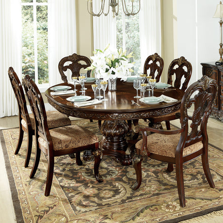 Deryn Park Cherry Extendable Round/Oval Dining Table from Homelegance - Luna Furniture