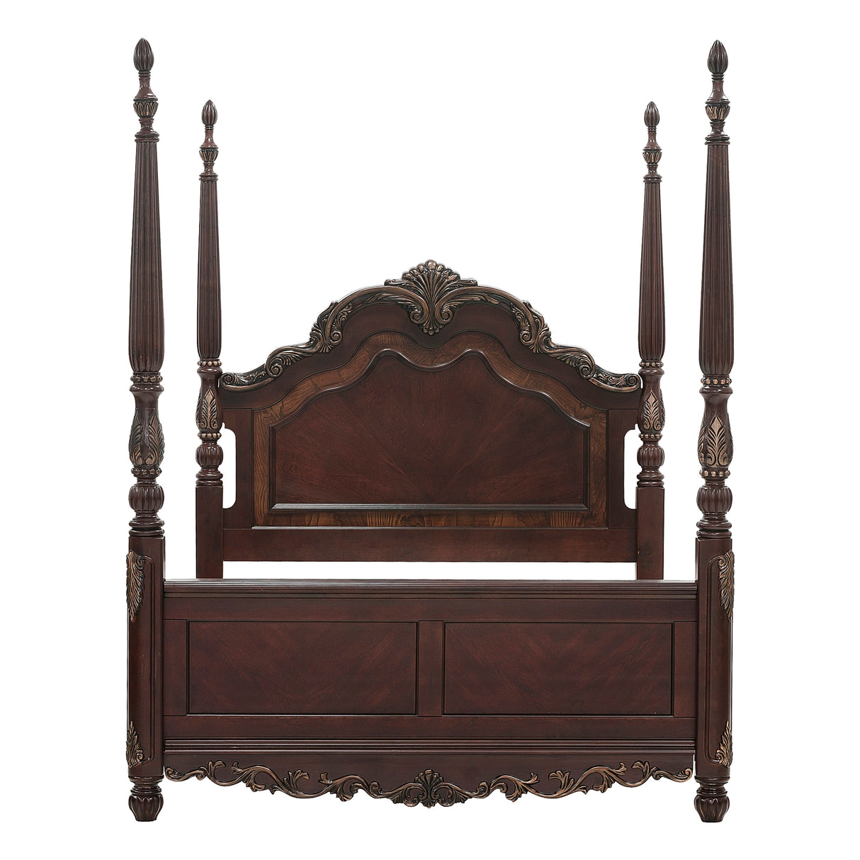 Deryn Park Cherry Queen Poster Bed from Homelegance - Luna Furniture