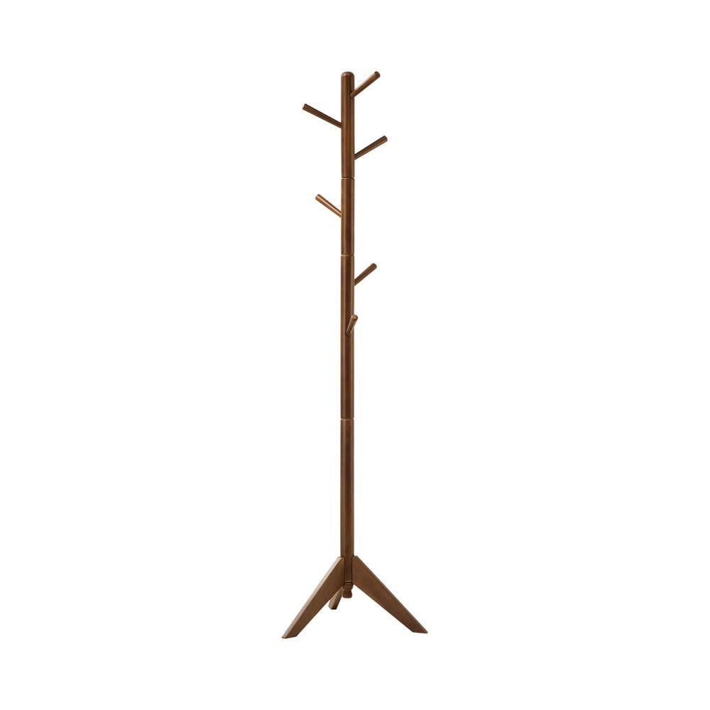 Devlin Coat Rack with 6 Hooks Walnut - Luna Furniture