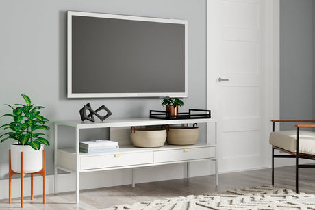 Deznee White 60" TV Stand from Ashley - Luna Furniture