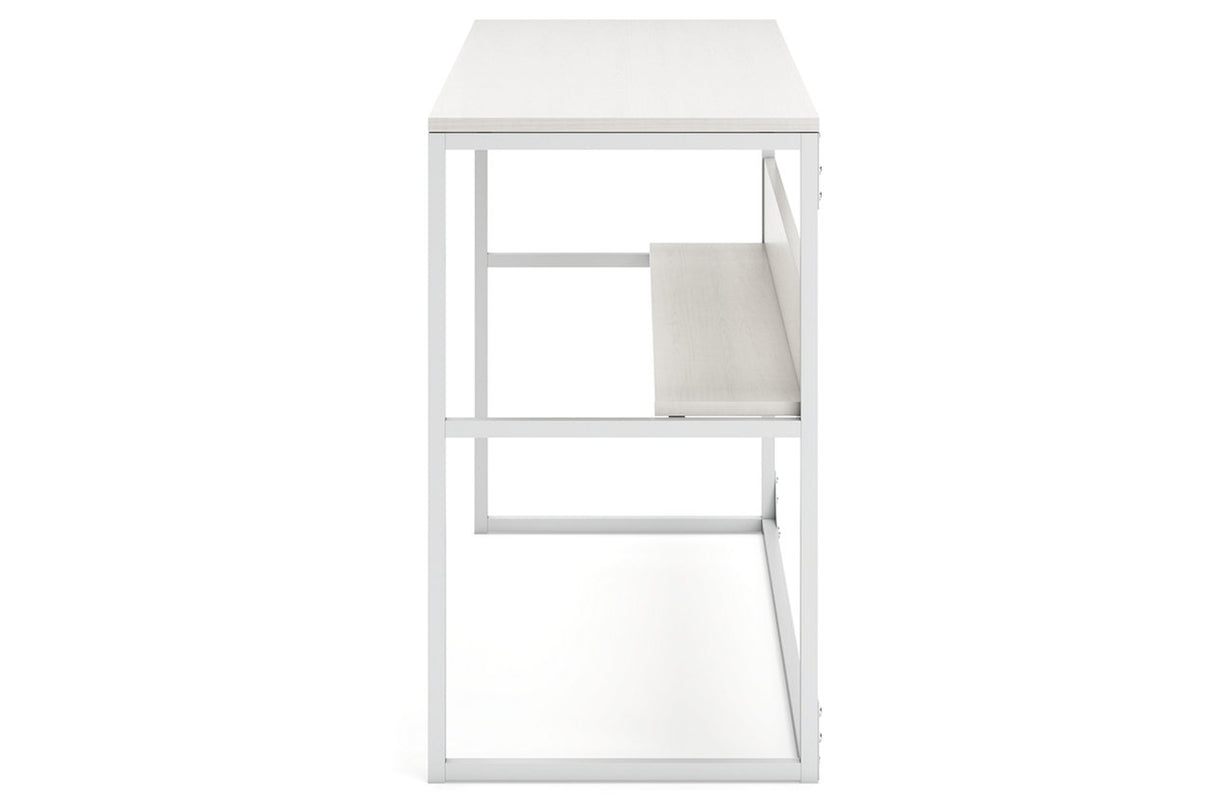 Deznee White Home Office Desk from Ashley - Luna Furniture