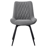 Diggs Gray and Gunmetal Upholstered Tufted Swivel Dining Chairs, Set of 2 from Coaster - Luna Furniture