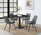 Diggs Gray and Gunmetal Upholstered Tufted Swivel Dining Chairs, Set of 2 from Coaster - Luna Furniture