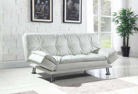 Dilleston White Tufted Back Upholstered Sofa Bed from Coaster - Luna Furniture