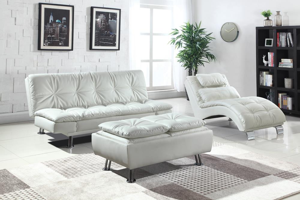 Dilleston White Tufted Back Upholstered Sofa Bed from Coaster - Luna Furniture