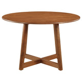 Dinah Walnut 5-Piece Round Solid Wood Dining Set from Coaster - Luna Furniture