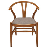 Dinah Walnut and Brown Danish Y-Shaped Back Wishbone Dining Side Chair, Set of 2 from Coaster - Luna Furniture