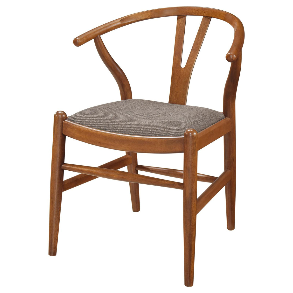 Dinah Walnut and Brown Danish Y-Shaped Back Wishbone Dining Side Chair, Set of 2 from Coaster - Luna Furniture