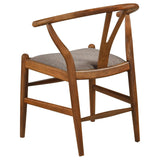 Dinah Walnut and Brown Danish Y-Shaped Back Wishbone Dining Side Chair, Set of 2 from Coaster - Luna Furniture