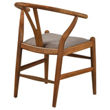 Dinah Walnut and Brown Danish Y-Shaped Back Wishbone Dining Side Chair, Set of 2 from Coaster - Luna Furniture