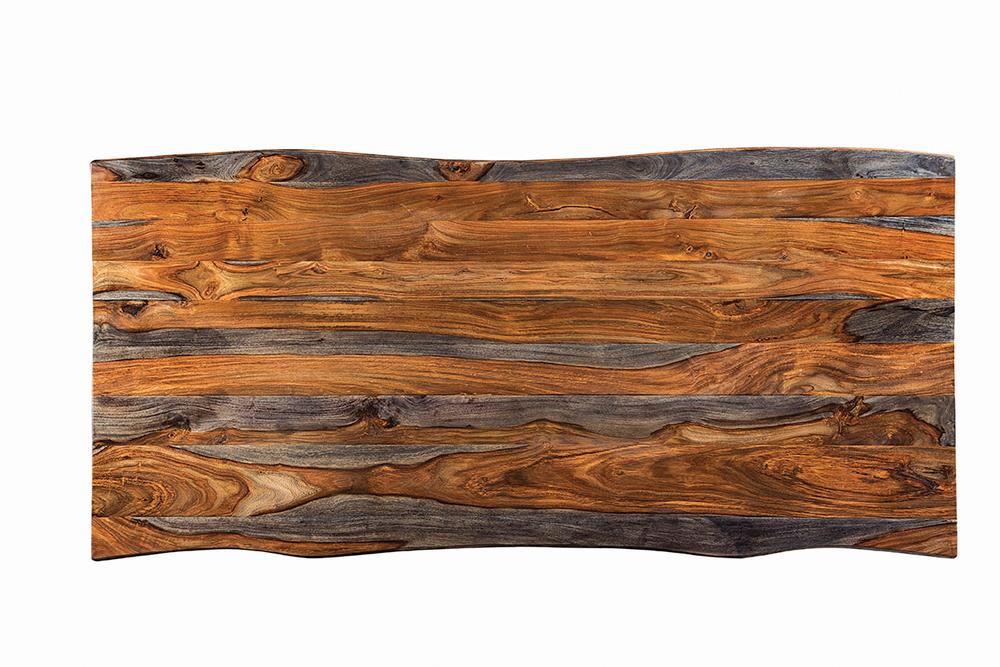 Ditman Gray Sheesham and Black Live Edge Dining Table from Coaster - Luna Furniture