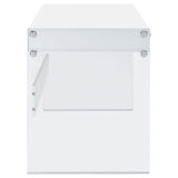 Dobrev Glossy White and Clear 2-Drawer Writing Desk from Coaster - Luna Furniture