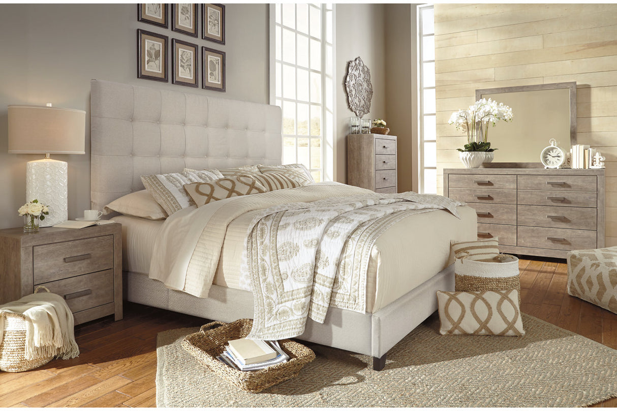Dolante Beige Queen Upholstered Bed from Ashley - Luna Furniture
