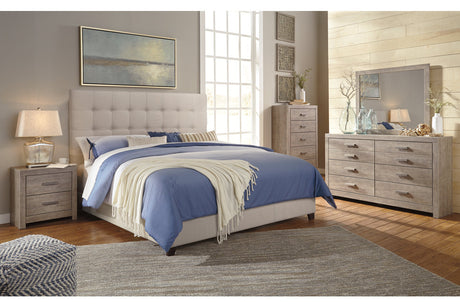 Dolante Beige Queen Upholstered Bed from Ashley - Luna Furniture