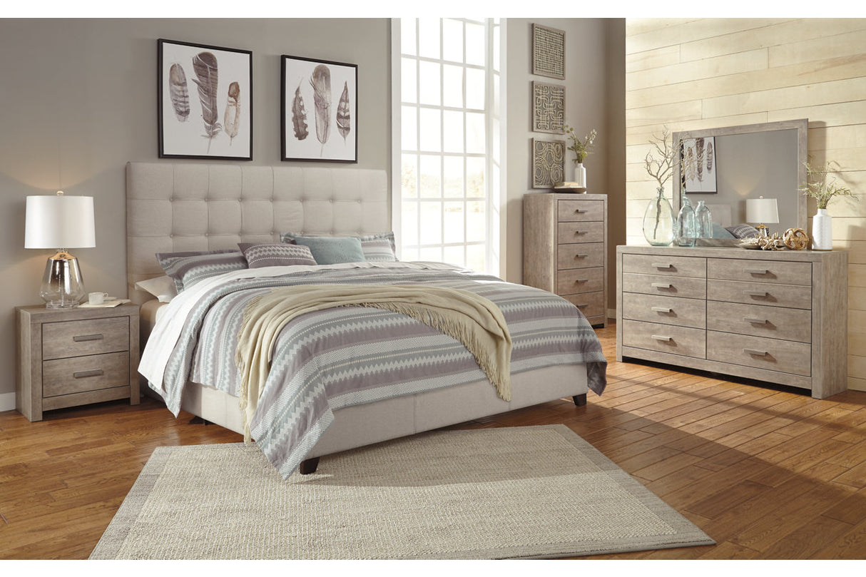 Dolante Beige Queen Upholstered Bed from Ashley - Luna Furniture
