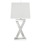 Dominick White and Mirror Table Lamp with Rectange Shade from Coaster - Luna Furniture