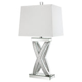 Dominick White and Mirror Table Lamp with Rectange Shade from Coaster - Luna Furniture