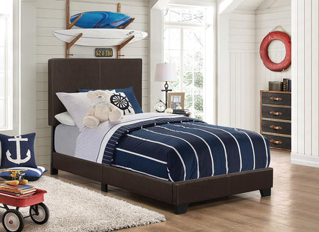 Dorian Brown Upholstered Twin Bed from Coaster - Luna Furniture