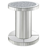 Dorielle Mirror Crystal Inlay Round Top Accent Table from Coaster - Luna Furniture