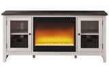 Dorrinson Two-tone 60" TV Stand with Electric Fireplace from Ashley - Luna Furniture