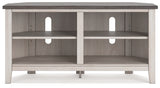 Dorrinson Two-tone Corner TV Stand from Ashley - Luna Furniture